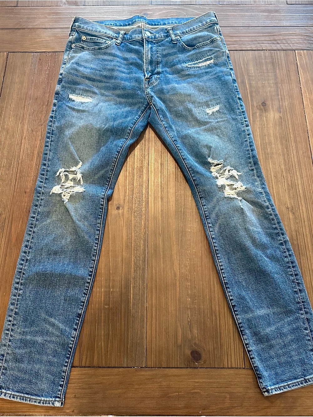 Abercrombie & Fitch Distressed Blue Skinny Jeans